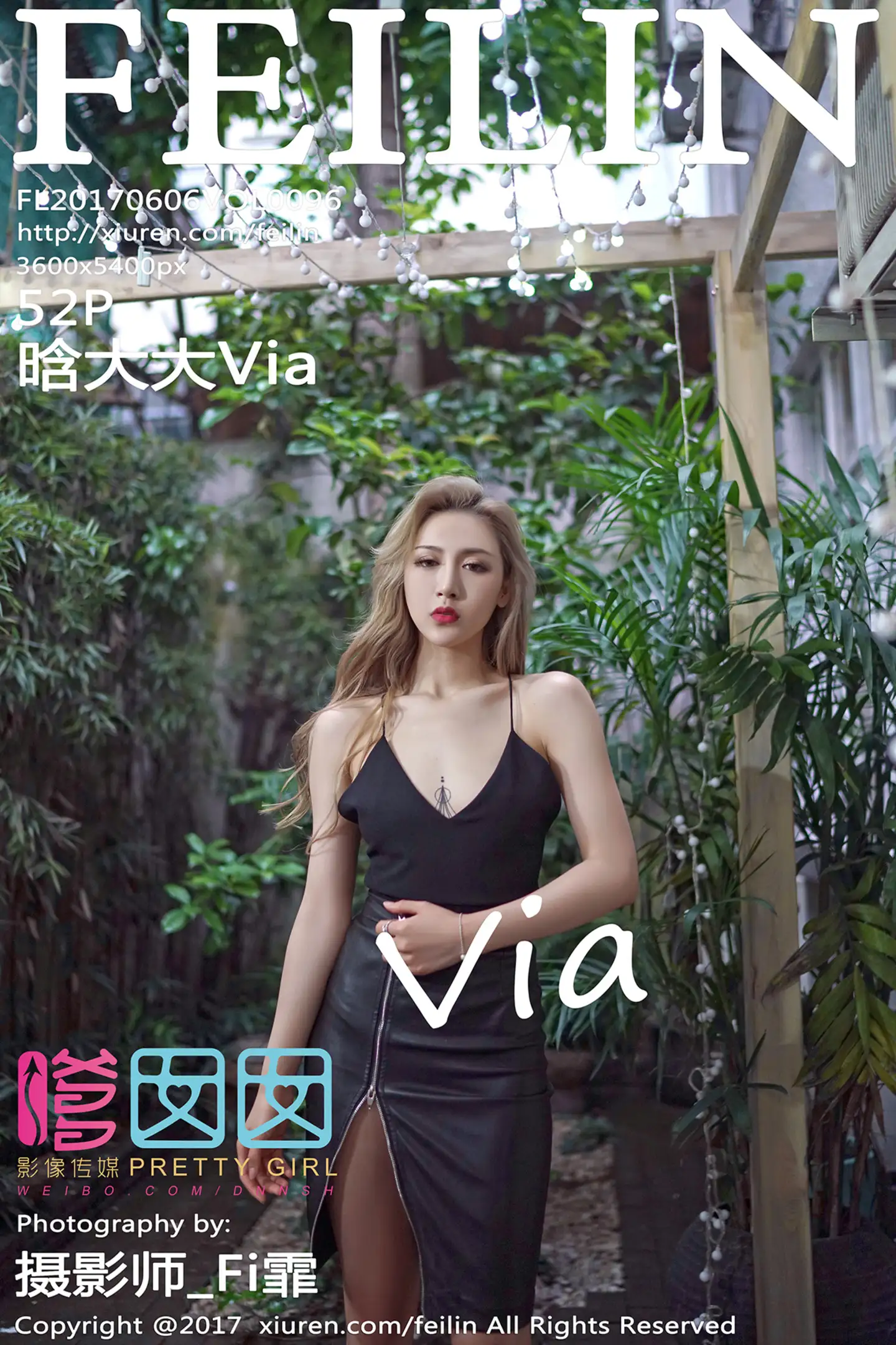 [FeiLin嗲囡囡]Vol.096_嫩模晗大大Via居家黑色蕾丝薄纱情趣内衣秀美乳诱惑写真52P-秀人网 - XiuRen.Space